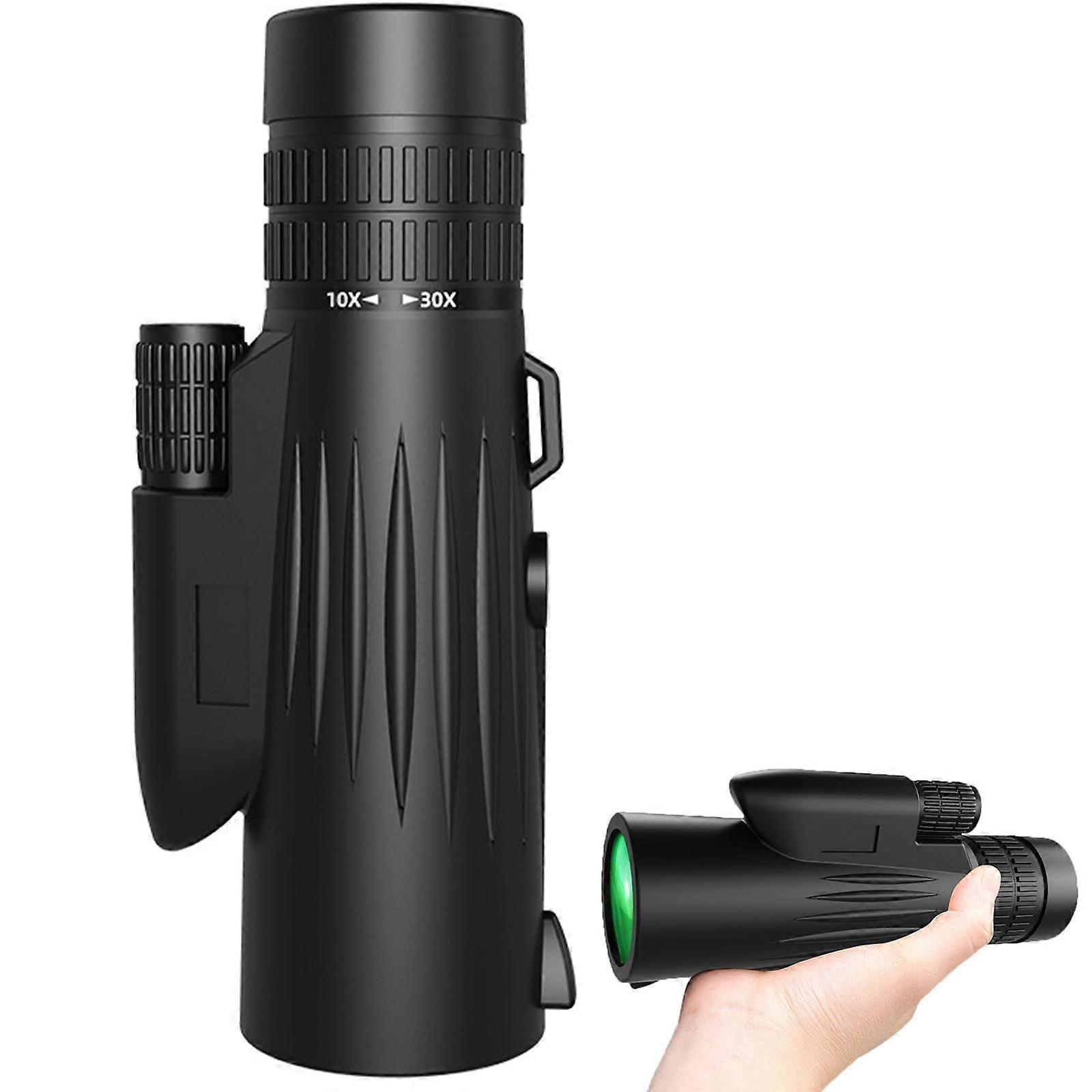 Adult high power handheld telescope with tripod, suitable for bird watching and camping, 10-30x42 zoom monocular telescope