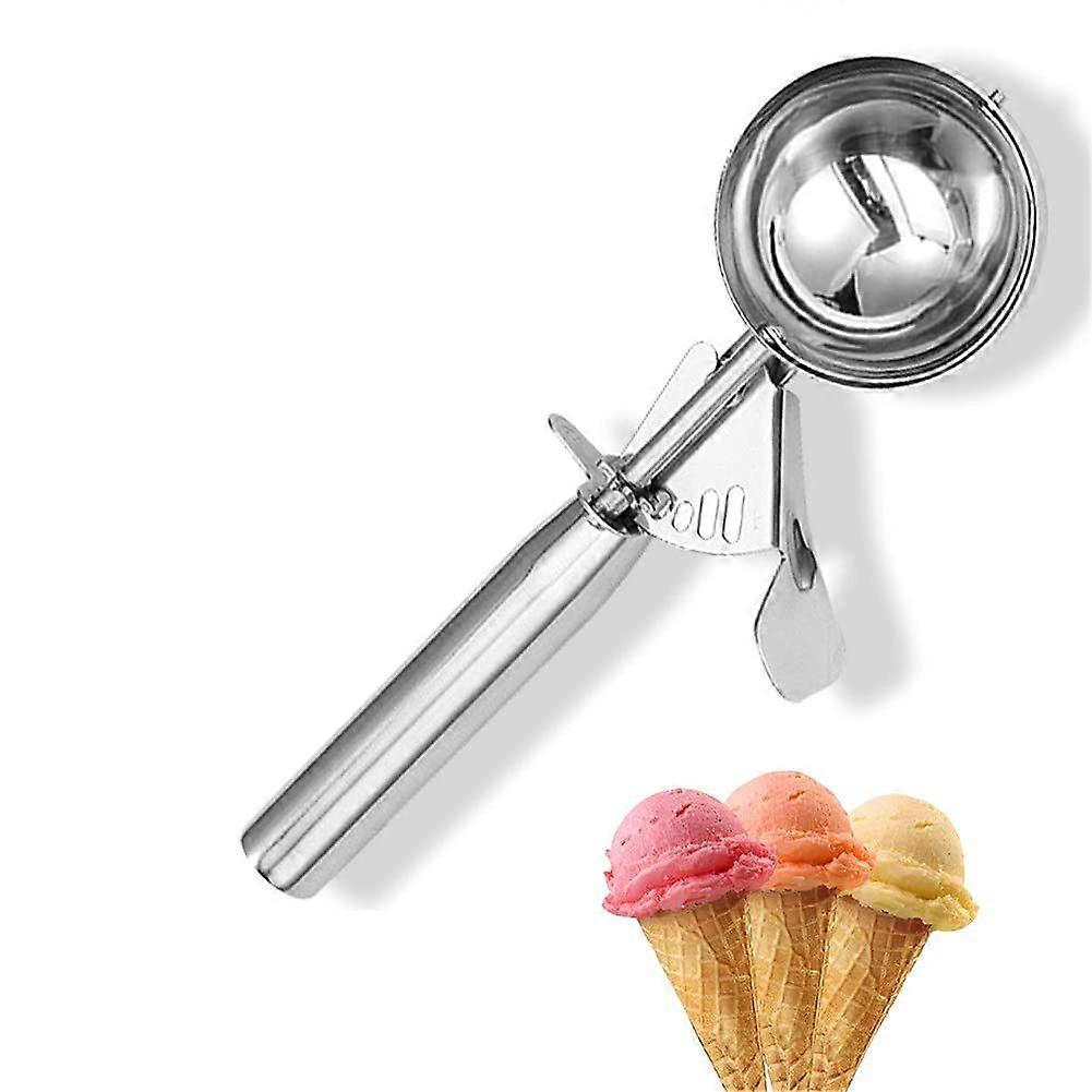 Ice Cream Scoop with Trigger, Cookie Scoop, Large Size Ice Cream Scooper Stainless Steel Ice Cream Scooper for Kids, Melon Baller Cookies Scoop