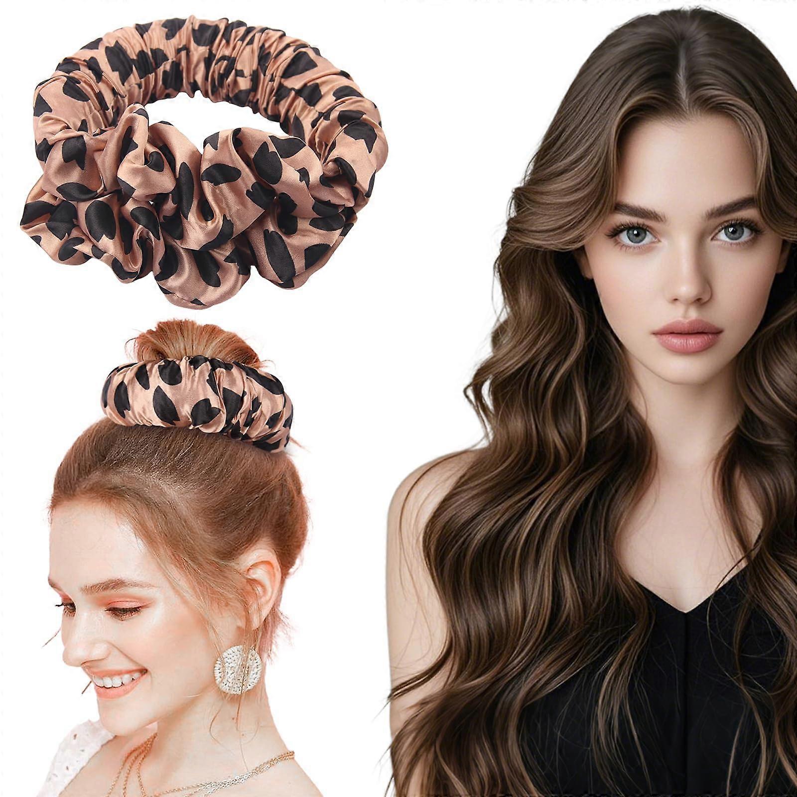 Heatless Curling Scrunchie for Women Silk Overnight Hair Tie Headband No Heat Curls Soft Comfortable Sleep Wrap