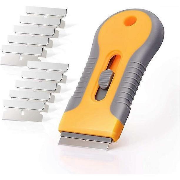 Cooktop Scraper Glass Top Stove Scraper for Oven Door Razor Blade Scraper Tool with 10pcs Extra Blades Cleaning Razor Scraper for Glass