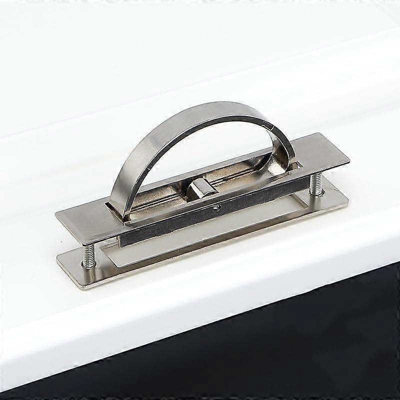 Black InvisibleTatami Cabinet Drawer Handle Rotating Hidden Grip Pulls Handld Hardware (Color: Iron, Size: S 61.55MM)