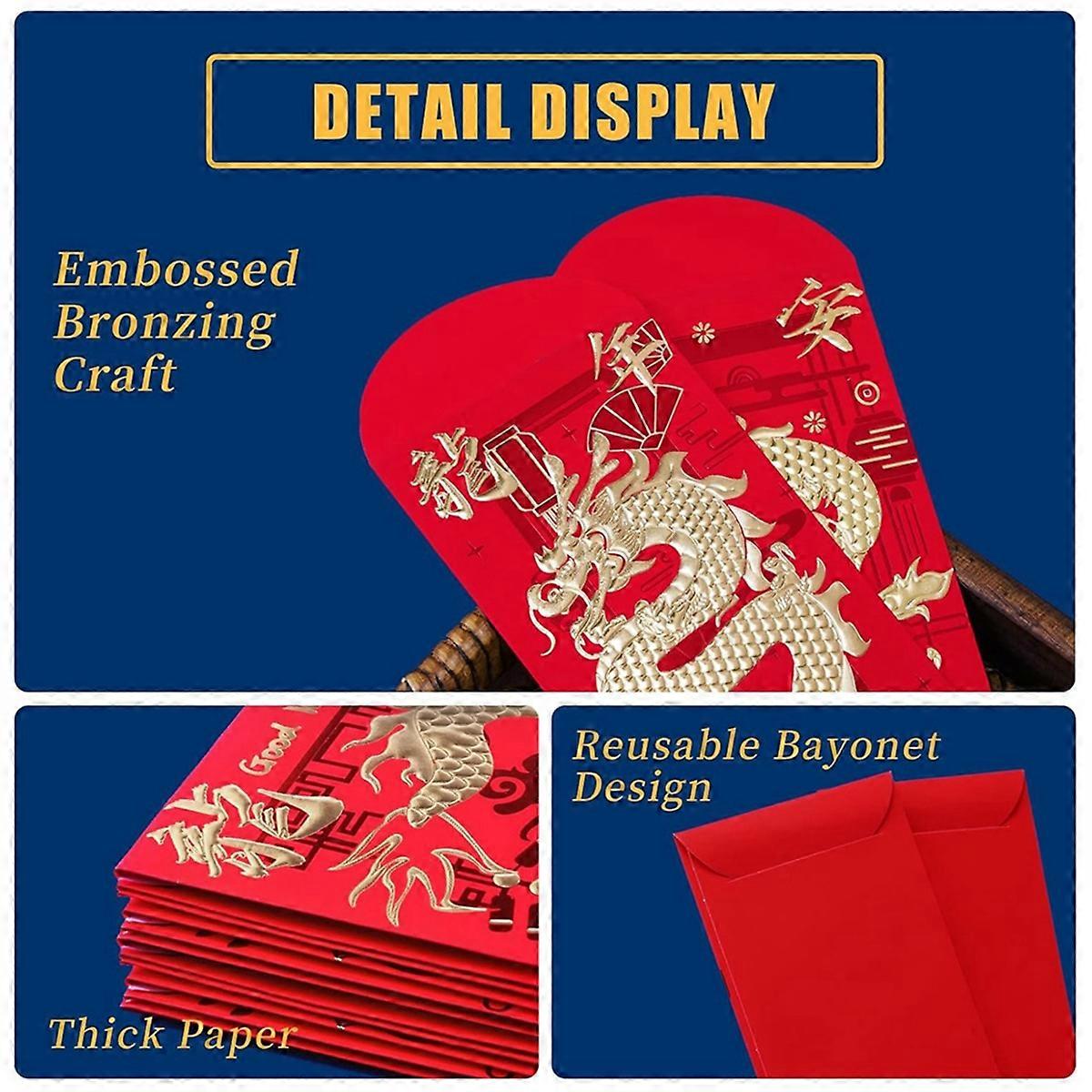 Red Envelopes Chinese New Year Dragon 2024
