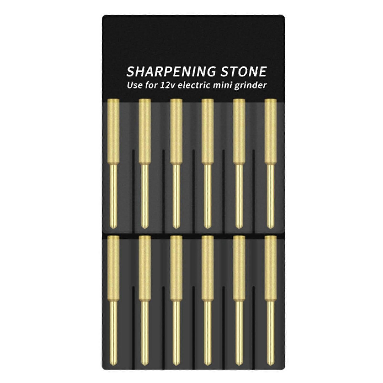 12pcs Chainsaw Bits Titanium Plated Diamond Sharpener High Hardness Electric Chainsaw File-YuJia