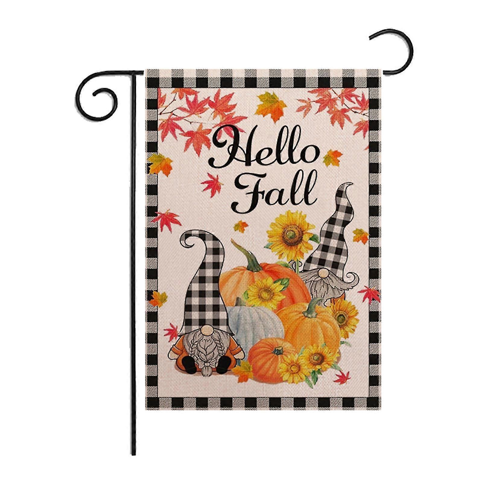 H-Autumn Patio Garden Flags Colorful Multi Patterns Flags Greeting Guests & Passers-by