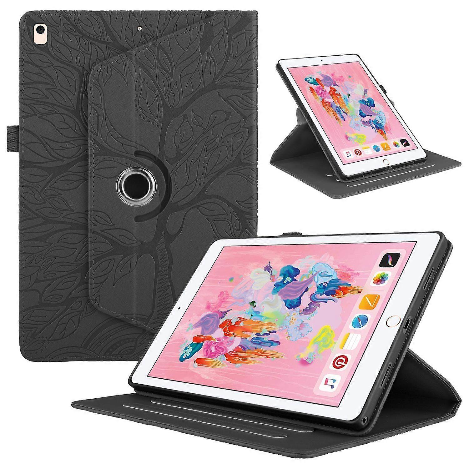 Flip Case for iPad 5/6/8/9 360 Rotatable Shockproof Tablet Case with Vertical Bracket