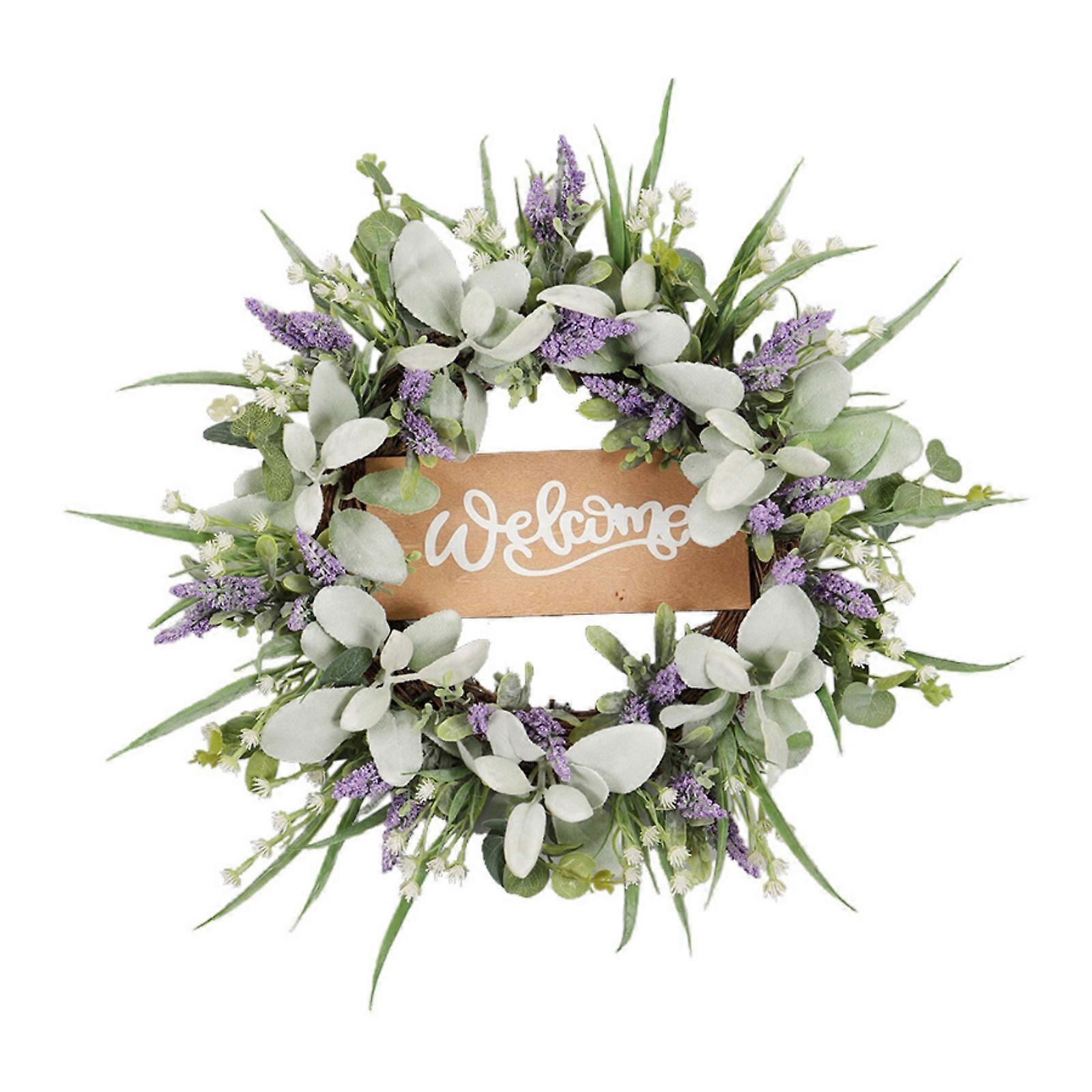 1PC Lavender Wreaths for Front Door Artificial Garland for Wall Window Party Farmhouse Home Wedding Decoration
