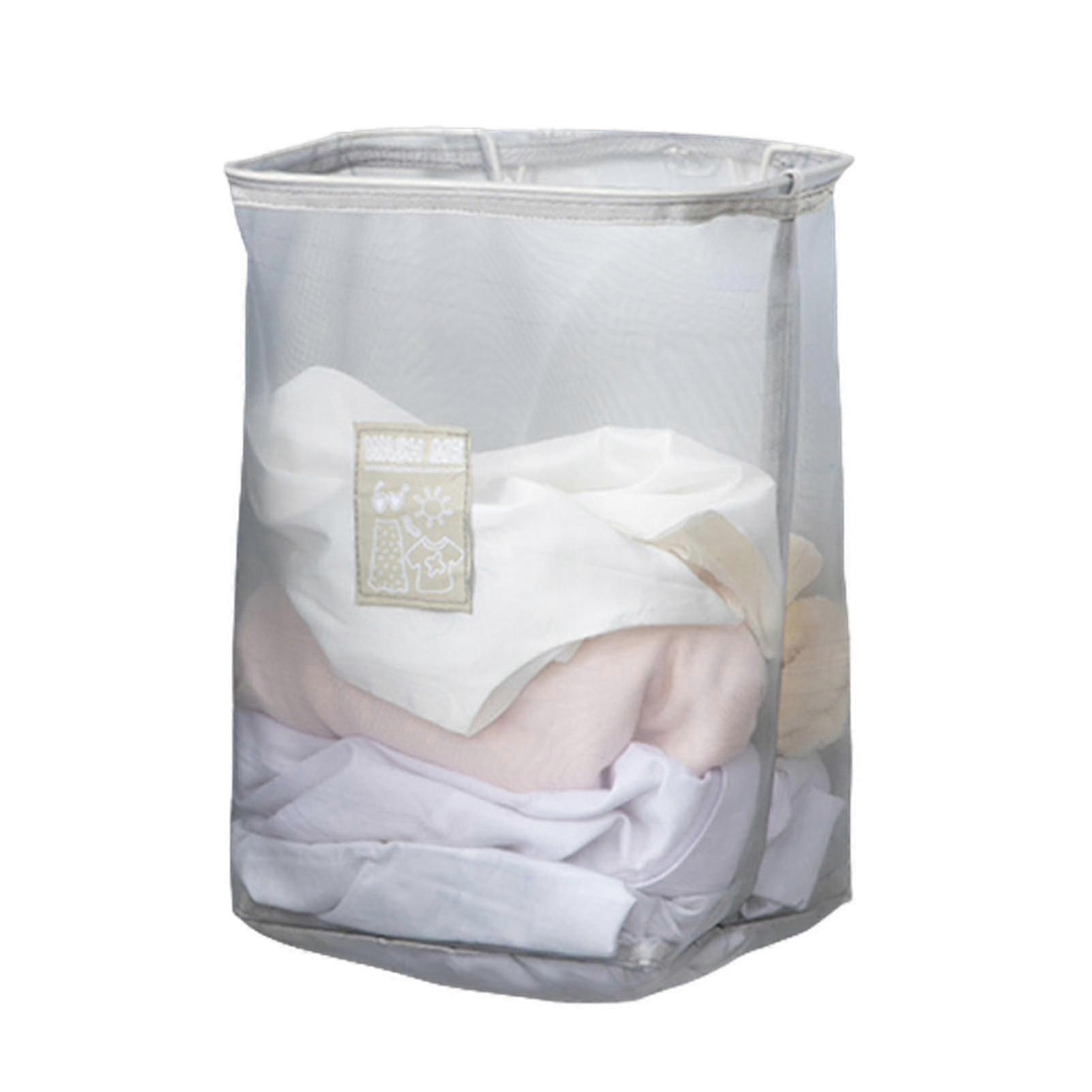 Mounted Laundry Basket Nylon Mesh Laundry Hamper For Clothes Stora