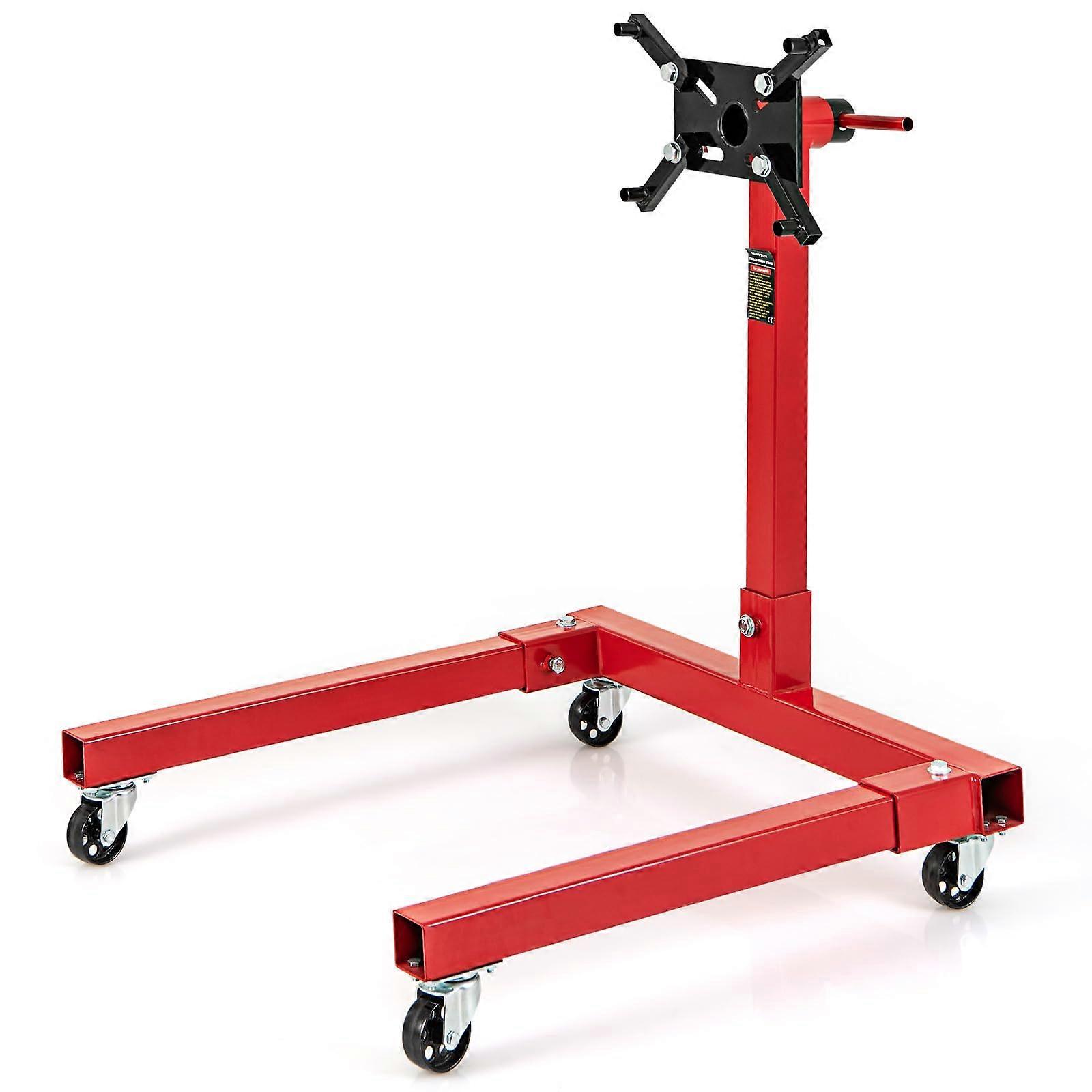 Engine Stand, 3/4 Ton Engine Hoist Stand with 4 Adjustable Arms, 3/4' Casters 360° Rotating Head