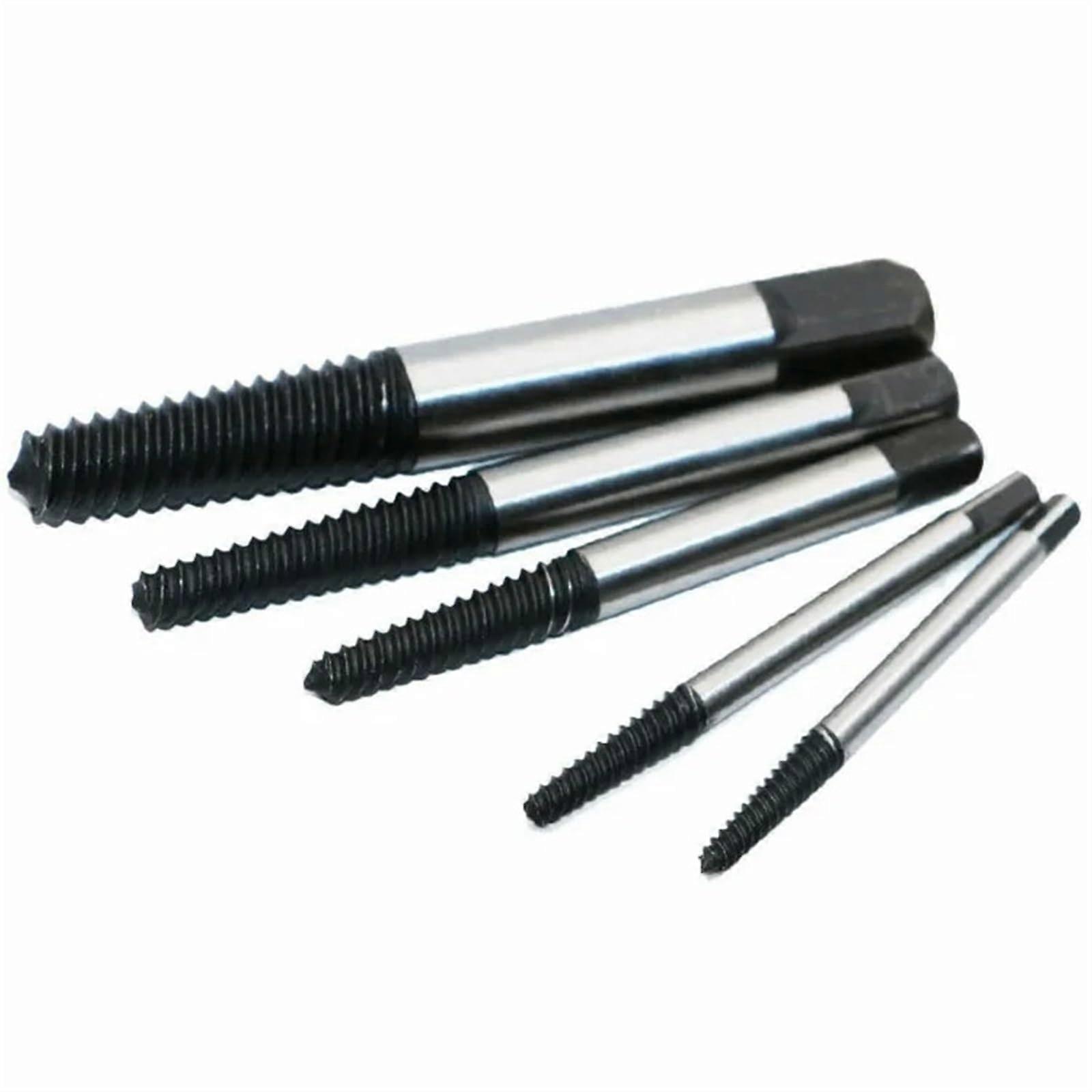 Broken Screw Remover Extractor Drill Bits 5Pcs Steel Easy Out Remover Center Drill Damaged Bolts Remover Drill Tool
