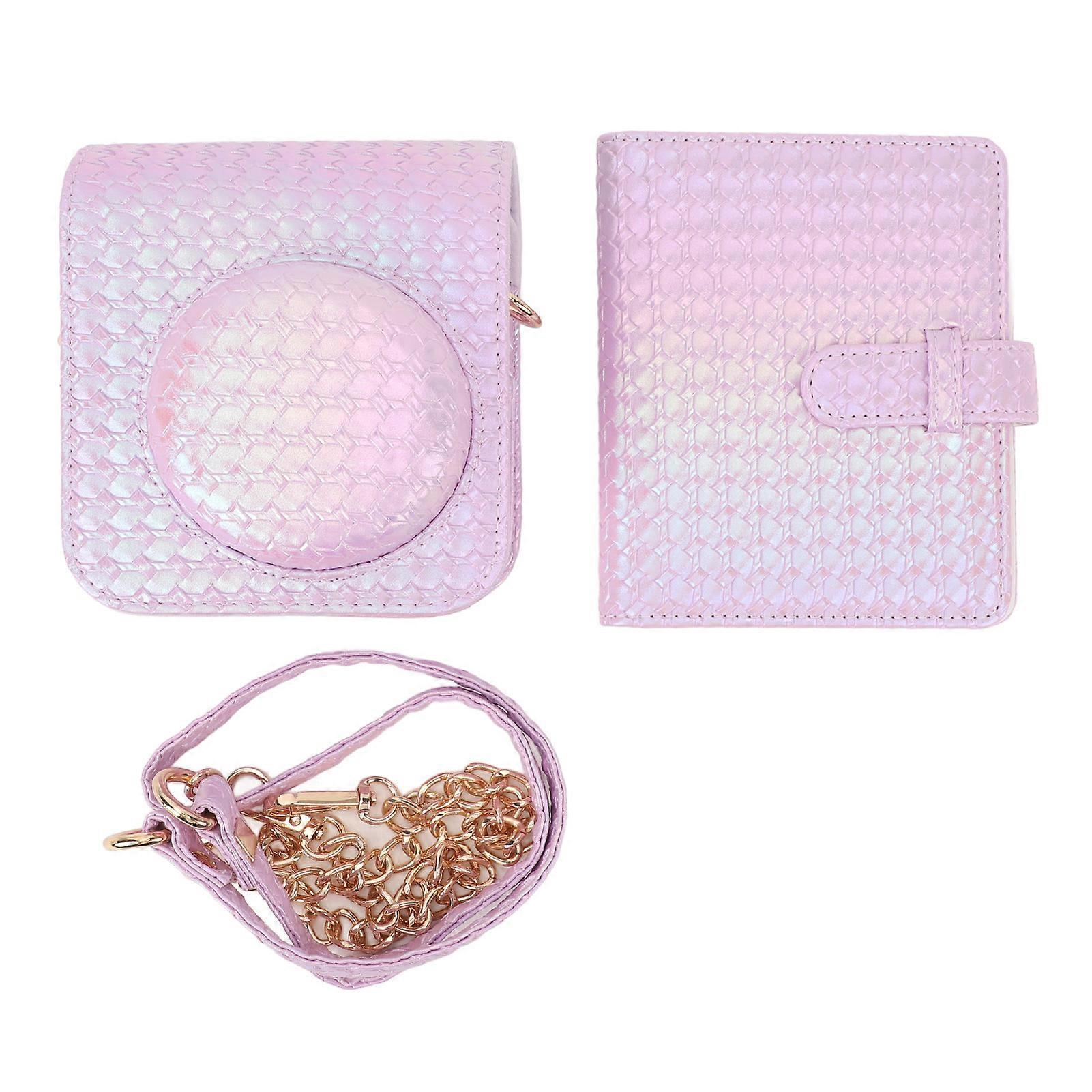 Mini 12 Instant Camera PU Leather Bag - Protective Case with Strap & Photo Albums