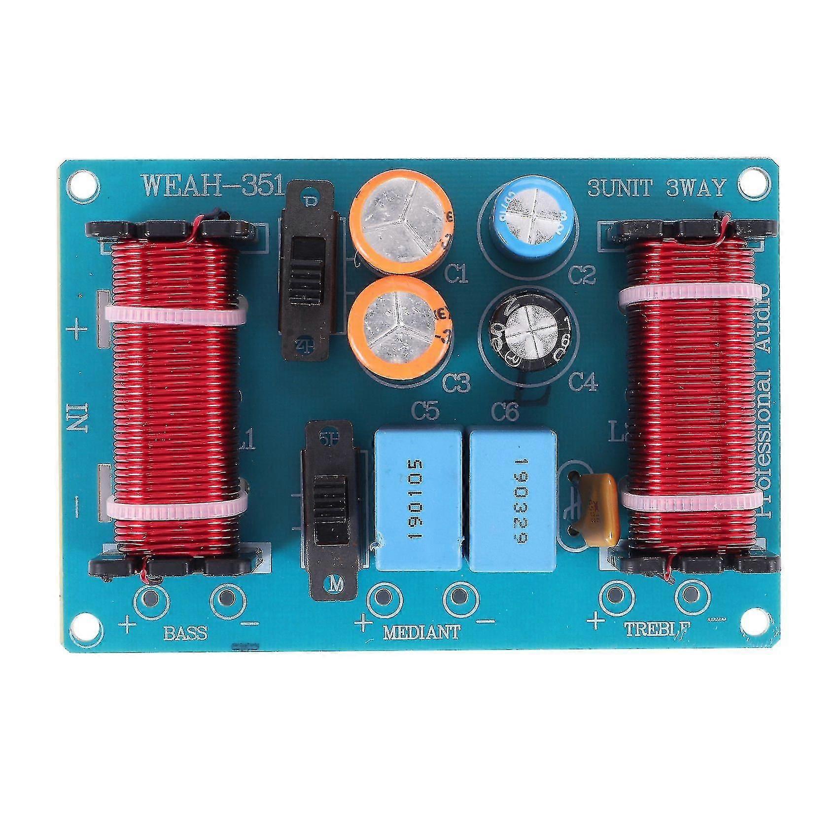 150w Speaker Treble Audio Frequency Divider 3 Way Crossover Filter For 4-11 Inch Bookshelf Speakers