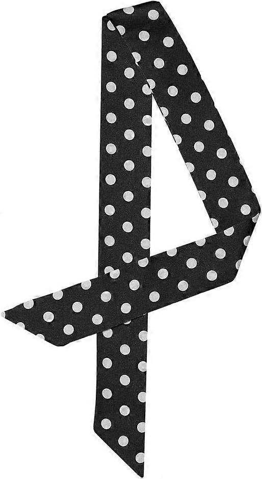 Thin, silky polka dot scarf, belt, long and narrow, bag handle accessory, 1950s