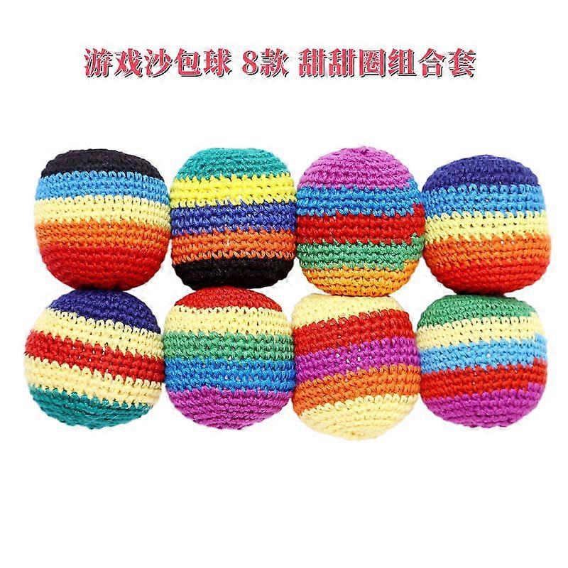 6pcs Multicolored Crochet Knitted Juggling Balls Soft Bean Bags For Kids Play And Skill Development