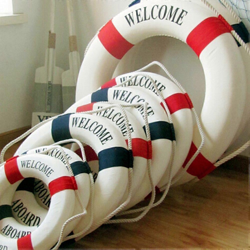 Welcome Aboard Nautical Life Lifebuoy Ring Boat Wall Hanging Home Decoration Lh