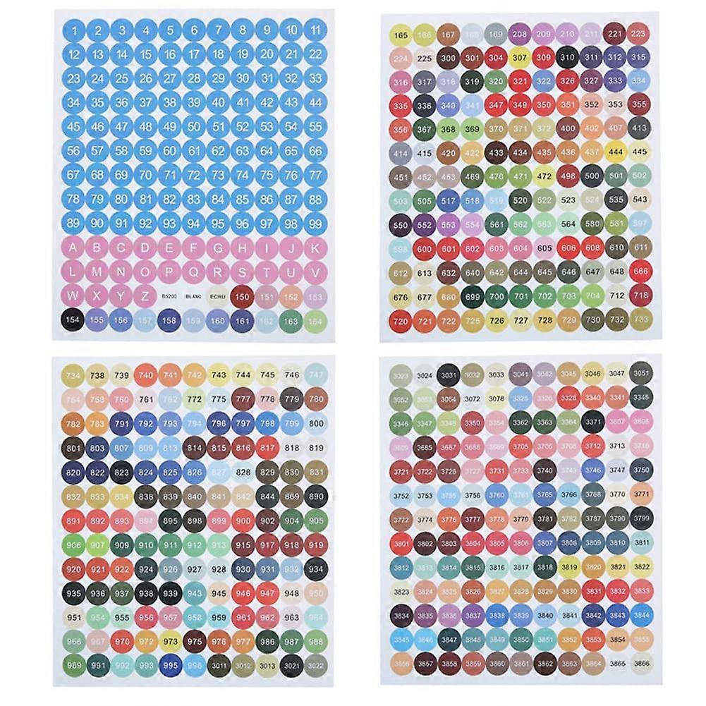 DMC Number Sticker Diamond Painting Accessories Tools Round Colour Chart Multicoloured