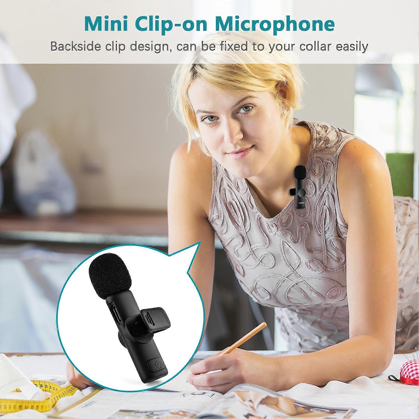 Type-C Wireless Clip-on Microphone - 2.4G, 20M Range, Plug-and-Play for Android Devices