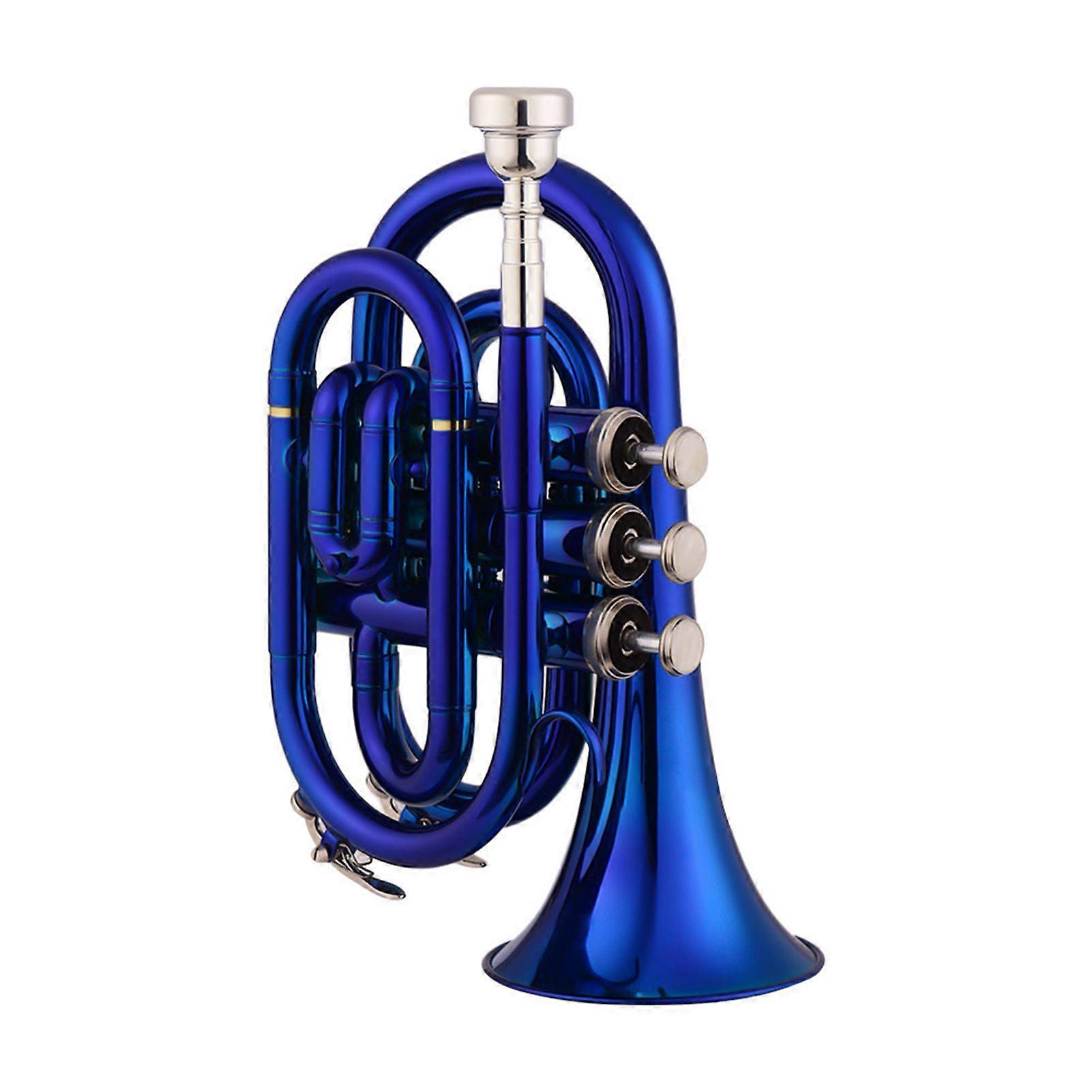 מיני כיס חצוצרה Bb פליז 24.5x15x7.5 ס"מ עם נרתיק וכפפות