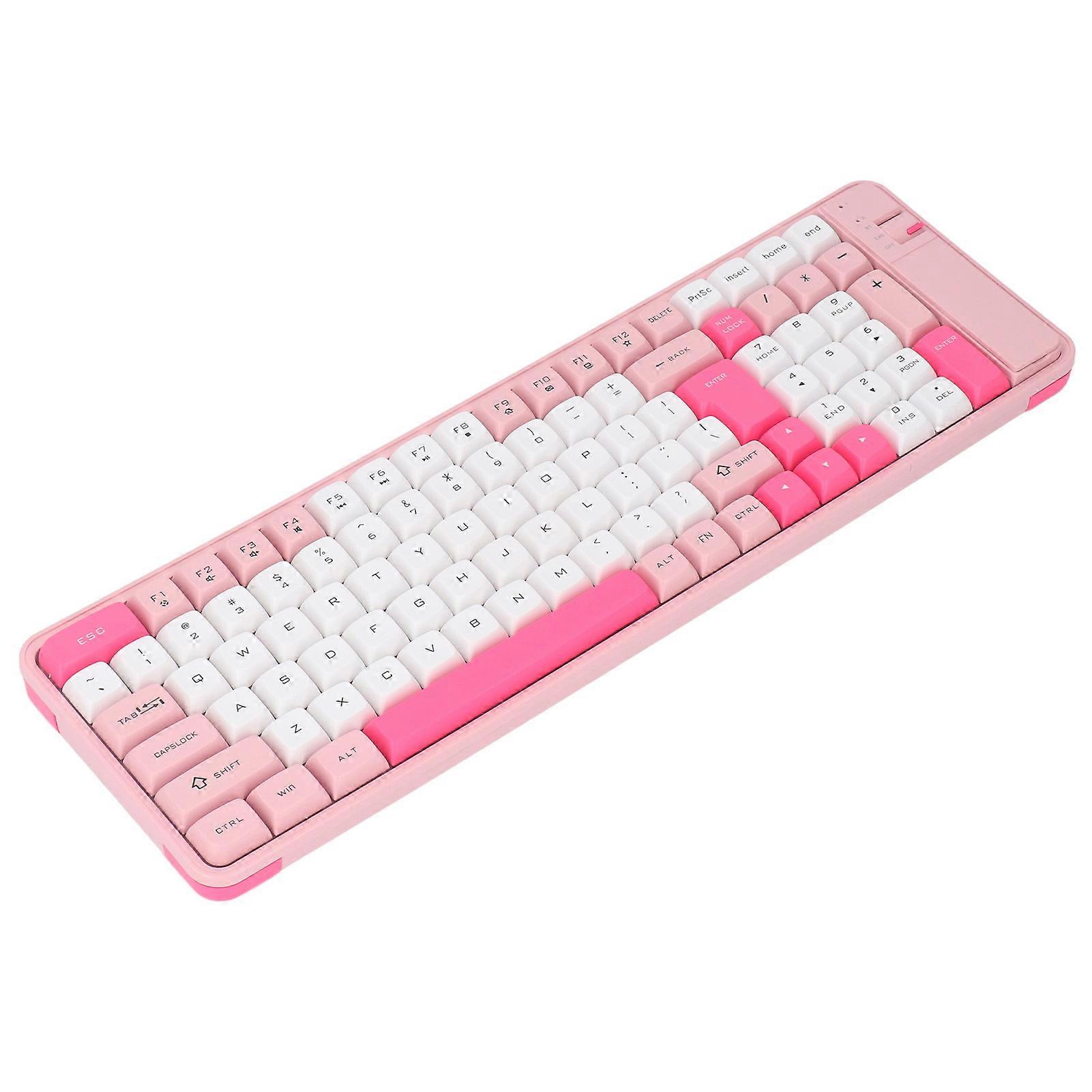 Wireless Bluetooth Keyboard Mouse Combo 100 Keys Pink 1600DPI