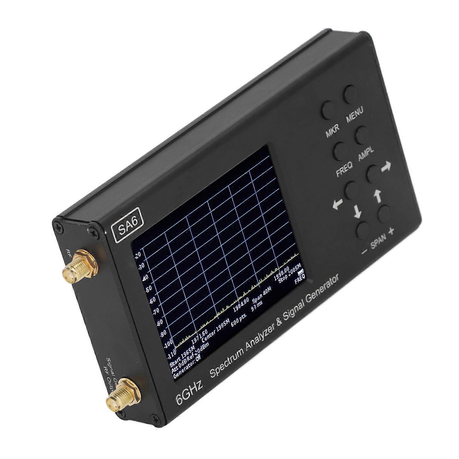 3.2in Color Touchscreen 6GHz Spectrum Analyzer SA6 Signal Generator for Wi Fi 2G 4G LTE CDMA 35MHz‑6200Mhz 