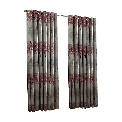 Riva Home Oakdale Tree Design Eyelet Curtains