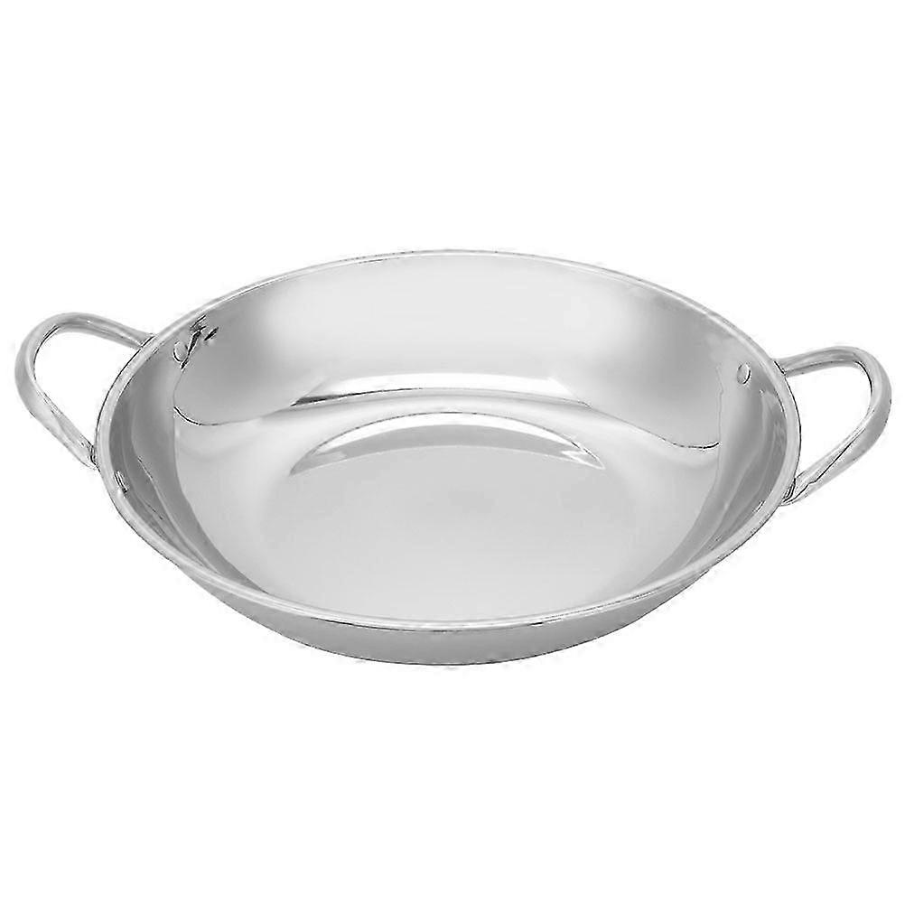 Stainless Steel Cooking Wok with Double Handles for Kitchen Use, Versatile Cooking Pan for Various Recipes