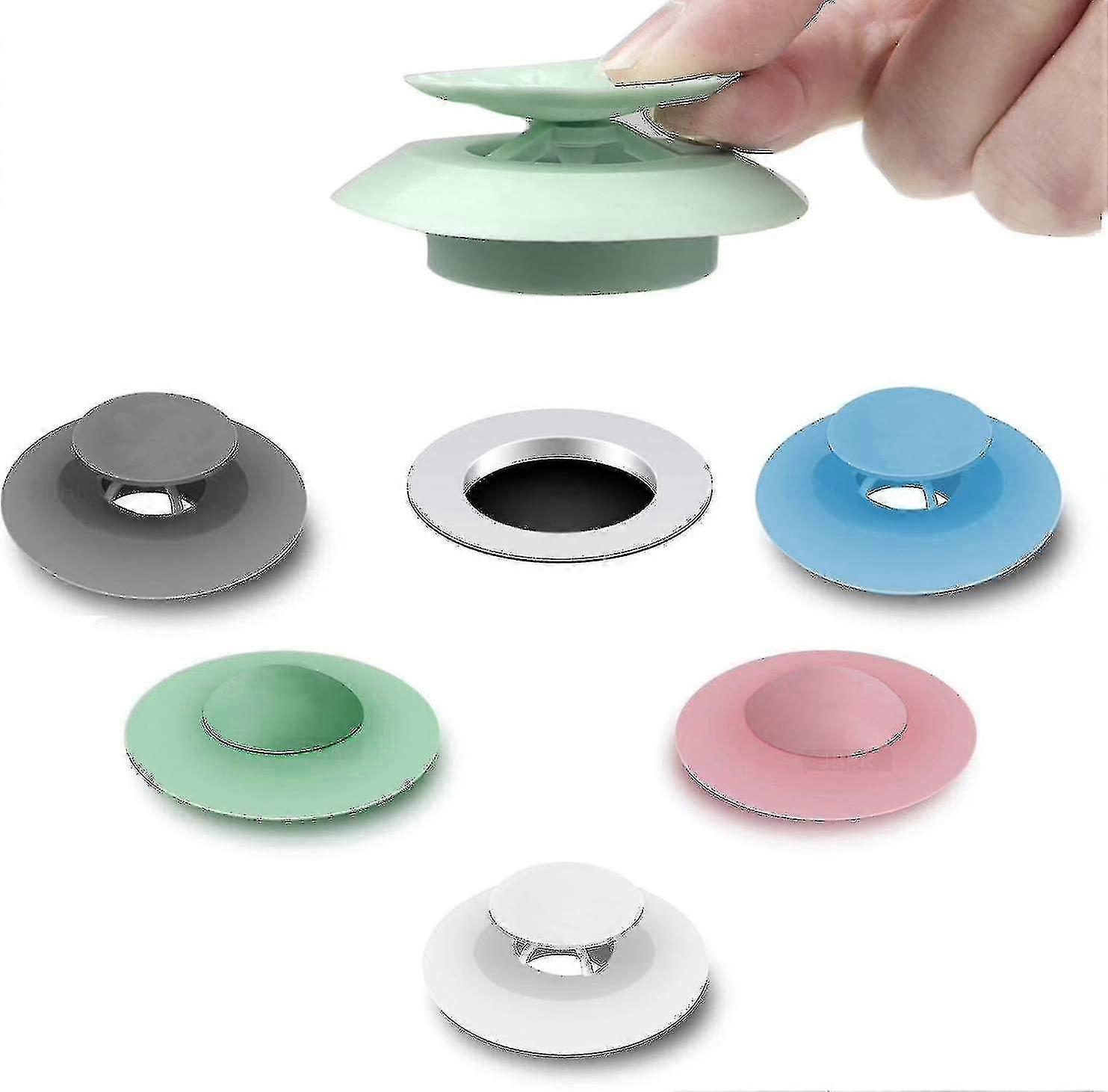 5 Pack Silicone Shower Drain Plug for Tub & Sink