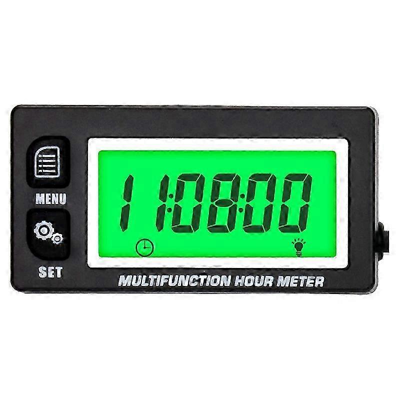 LCD Digital Hourmeter Tachometer Engine Thermometer Replaceable Clock for Motorcycle ATV Marine Boat