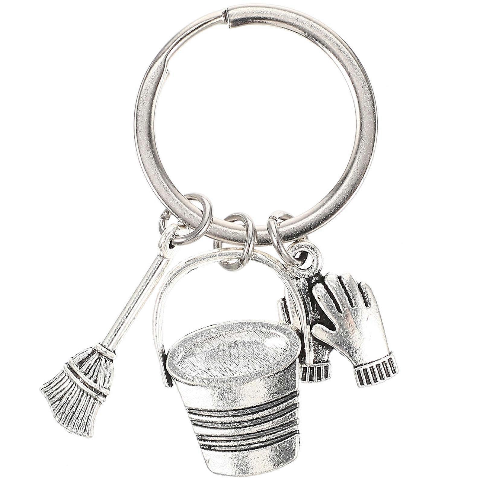 Housekeeping Theme Keychain, Decorative Cleaning Tool Pendant for Car and House Keys, Practical Bag Hanging Decoration and Keepsake Gift