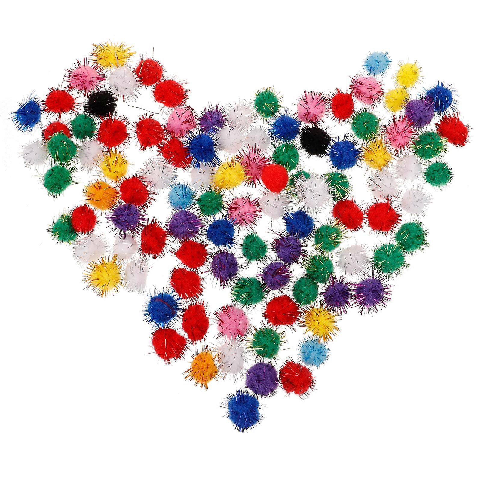Small Craft Pompoms Fluffy Balls Assorted Color For Handmade Camp Projects Artists 500Pcs