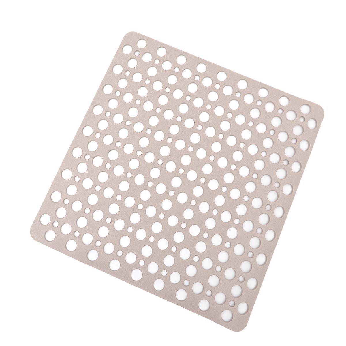 Nonslip Bathtub Mat Bathroom Suction Cup Mat Cushioned Shower Mat For Bathing Use Khaki 53x53cm 1Set