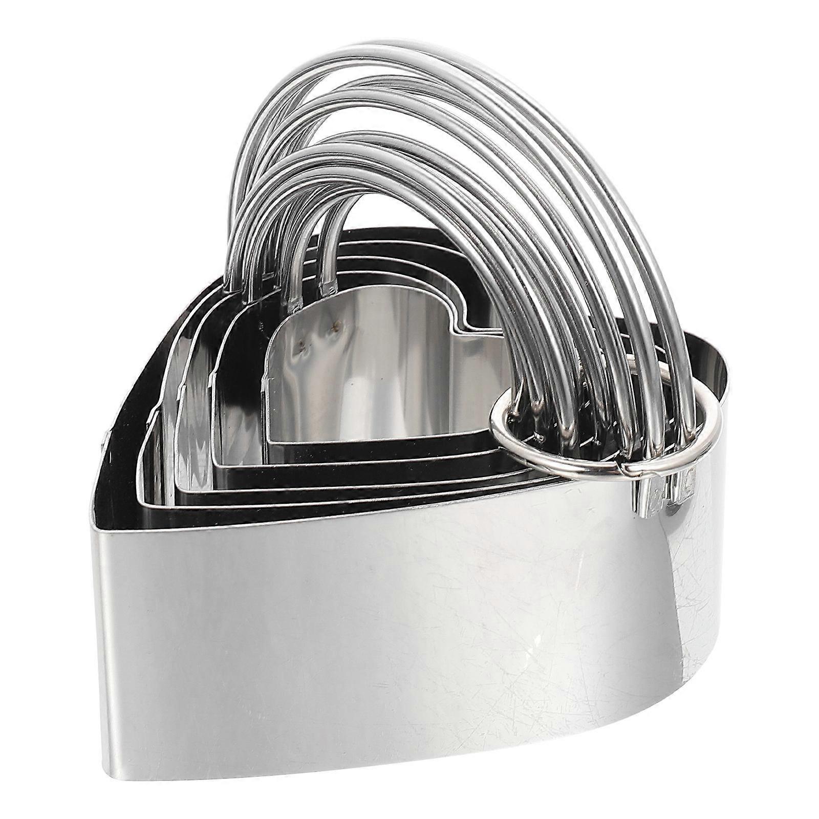 Cookie Making Kit Stainless Steel Biscuit Molds Biscuit Use Heart Shaped 5Pieces