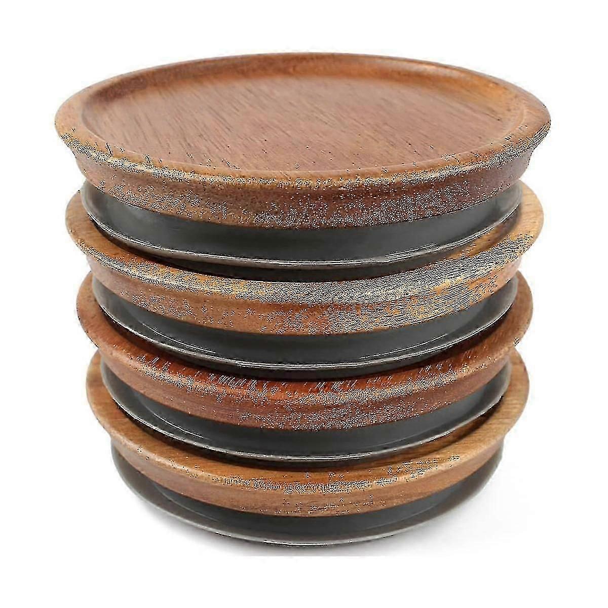 Regular Mouth Jar Lids,wooden Jar Tops,canning Lids With Airtight Silicone Seal For Regular Mouth J