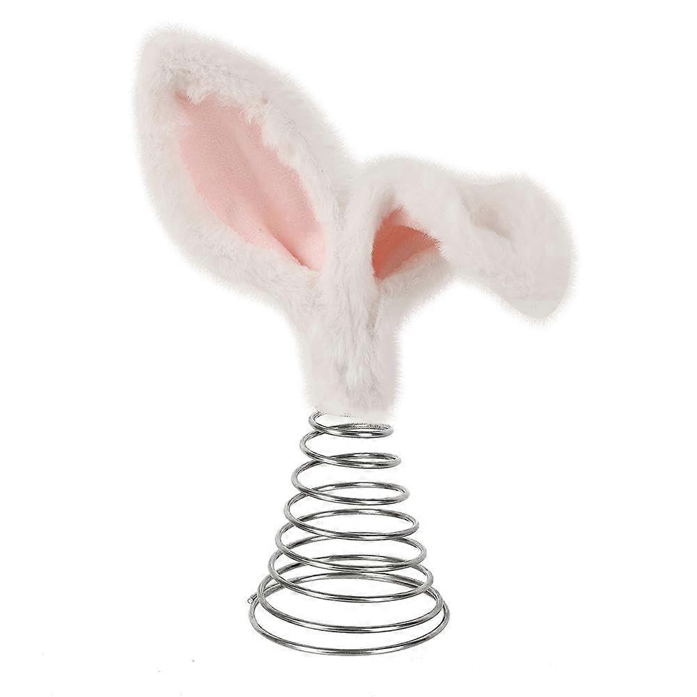 Easter Tree Topper Ornaments, Large Metal Rabbit Decoration, Easy Install Topiary, Charming Ears for Easter or Christmas