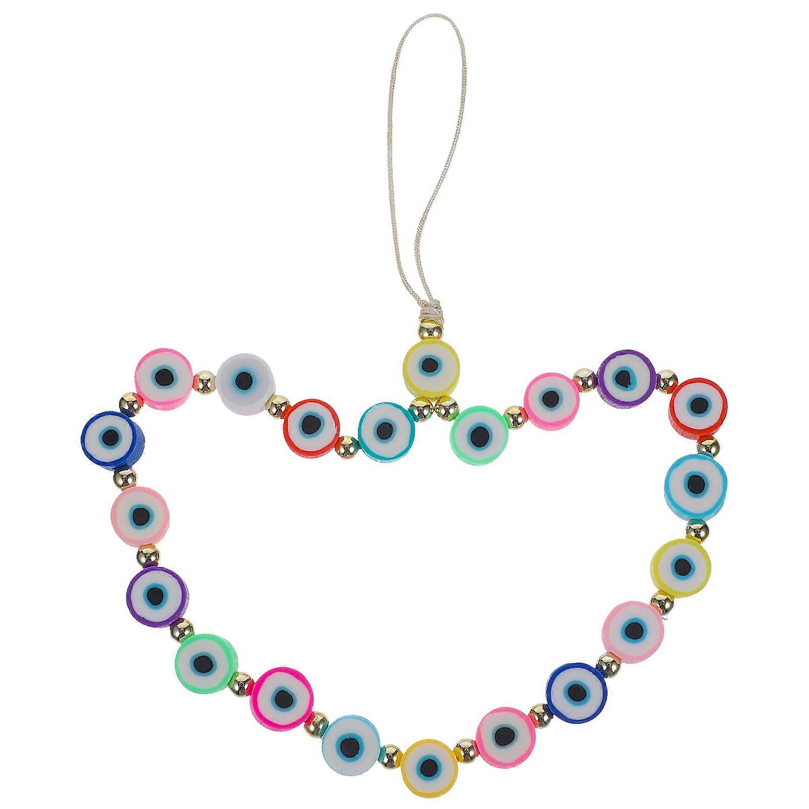 Beaded Evil Charm Lightweight Polymer Clay Wrist Strap for Keys Accessories Prevents Loss Adds Style for Smartphones