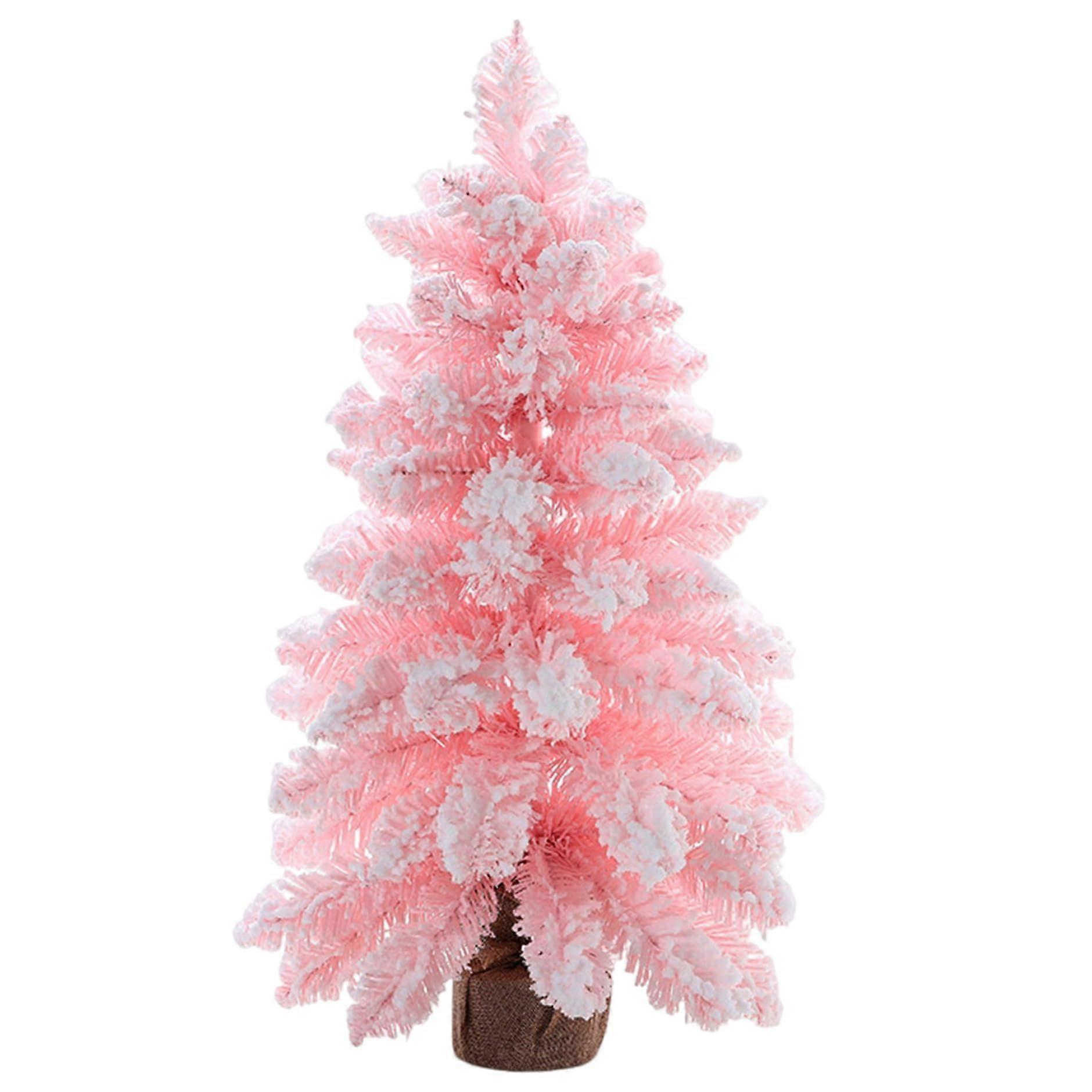 Mini Christmas Tree 23.6 Inch Artificial Pencil Snow Desktop Tree with Stand for Holiday Home Decorations