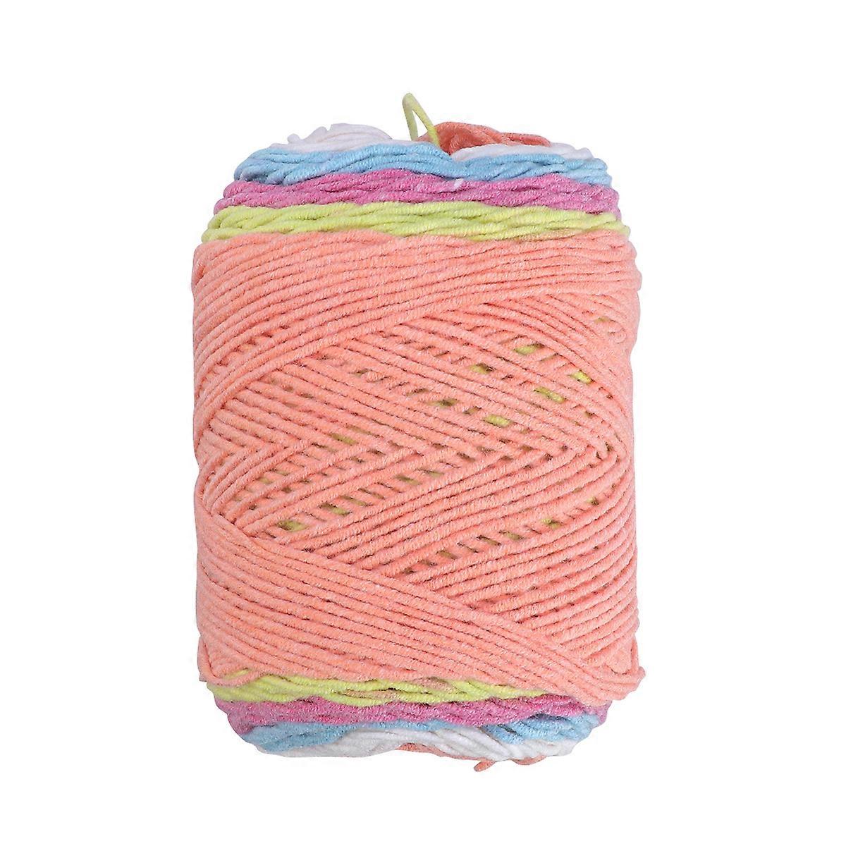 Rainbow Colorful Knitting Woolen Yarn Roll DIY Crochet Yarn for Hats, Sweaters & Scarves Soft Cotton Fiber Yarn for Autumn & Winter Crafting