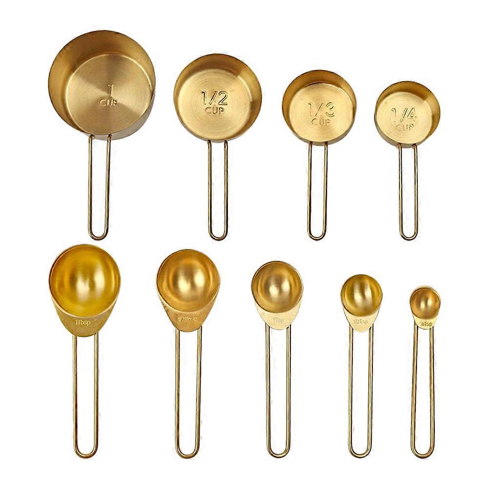 أكواب قياس معدن غير قابل للصدأ ملعقة صغيرة خبز تصميم مريح 16x8.2x5 سم 1 مجموعة