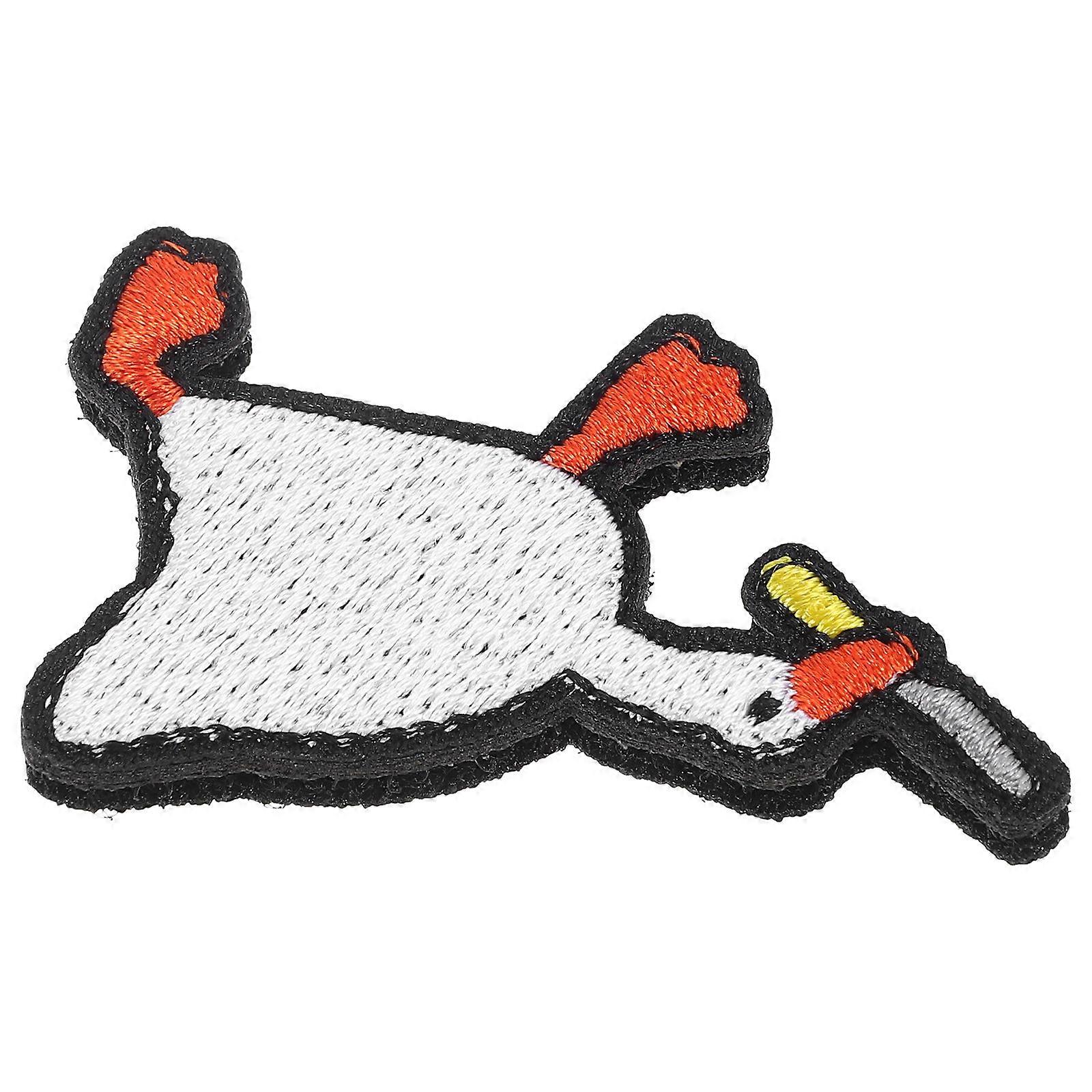 White Goose Shape Patch for Clothes Decoration Embroidered Applique