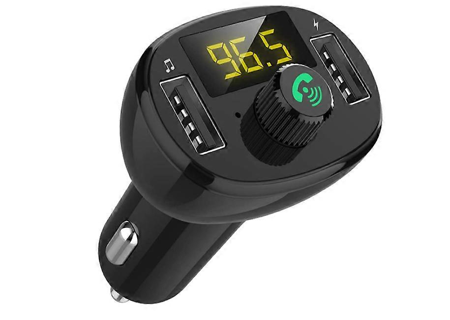 FM Transmitter for Car, Dual USB Car Charger Fast Charge 3.4A max FM Transmitter Bluetooth 5.0 Wireless Bluetooth FM Radio Adapter(Black)