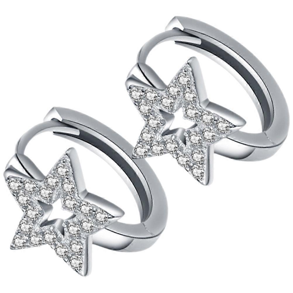Cute Dangle Earrings Star Shape Earrings School Classic 30 Silver 1 Pair