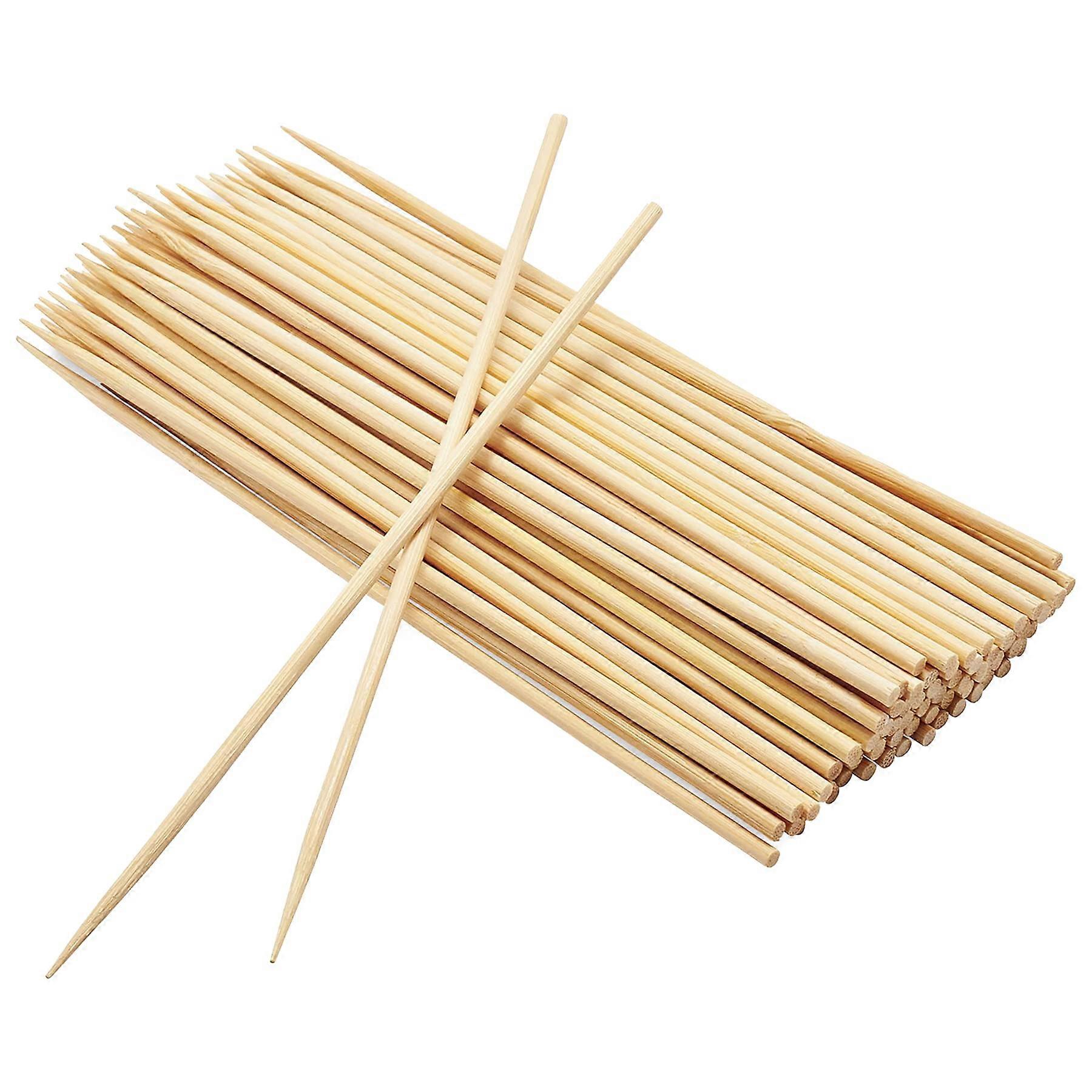 Wooden Skewers, 100 Pieces, Bamboo BBQ Skewers, 15 cm
