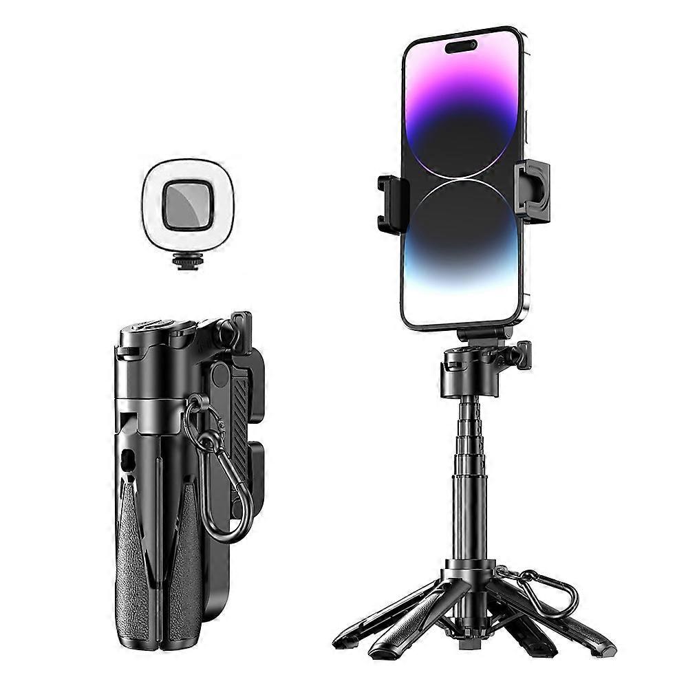 P15T Mini Portable Selfie Stick Extendable Bluetooth-Compatible Phone Tripod with LED Light