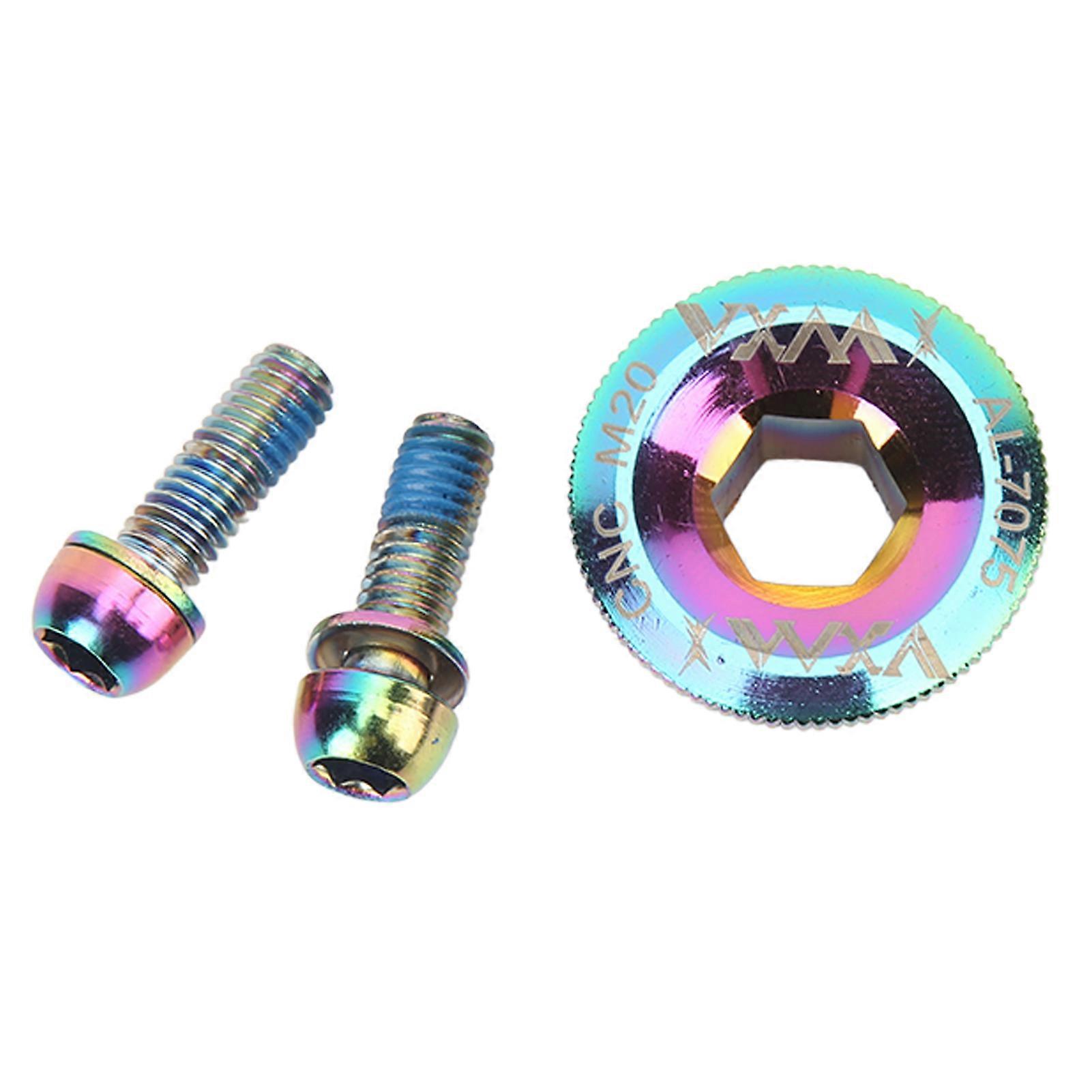 Vis de manivelle en alliage d'aluminium, aspect galvanoplastie coloré, processus CNC pour axe central de pédalier de vélo de route M20