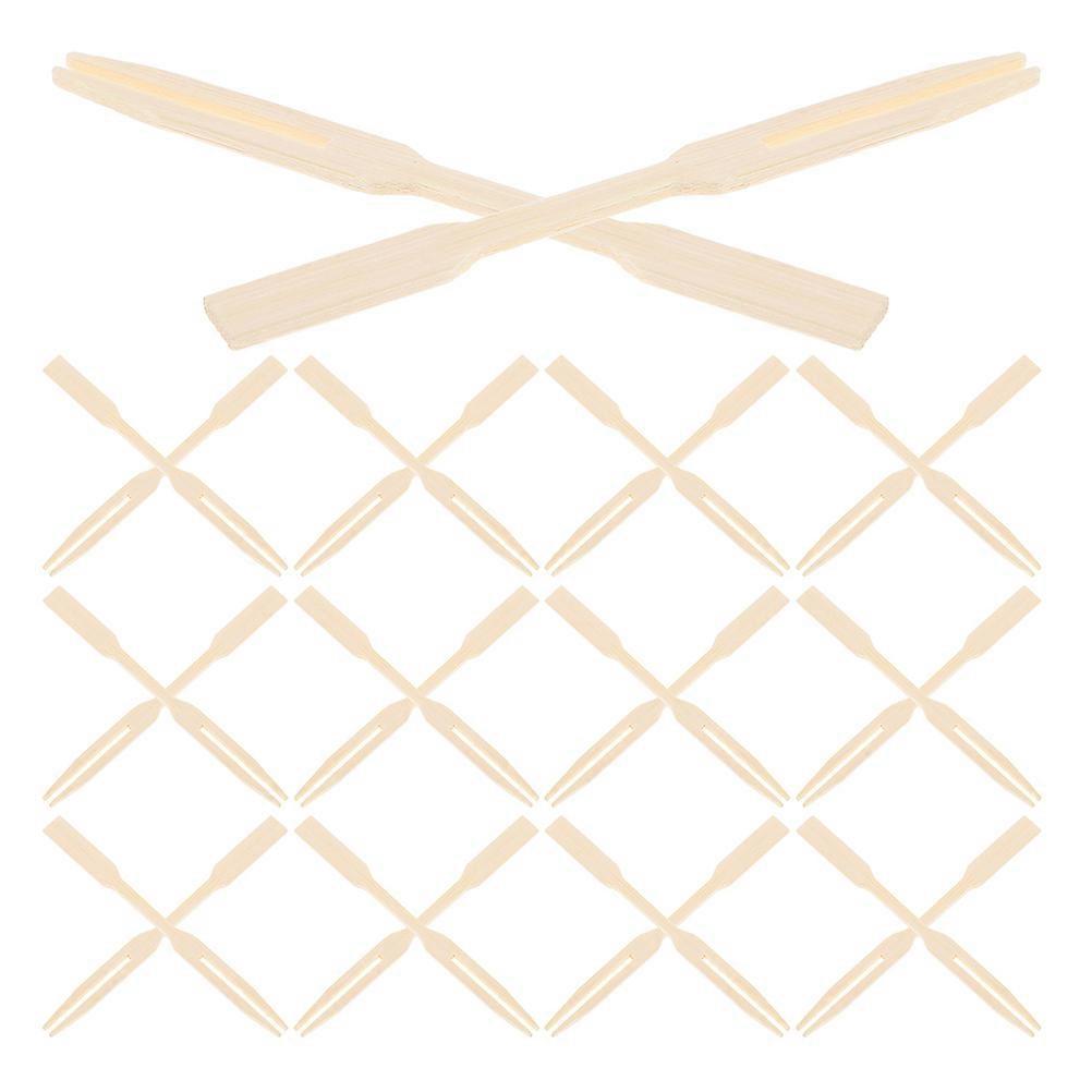 Toothpicks Wood Appetizer Forks Mini Skewers For Gatherings Beige 9.00X0.70X0.10cm Party Accessory 200Pcs