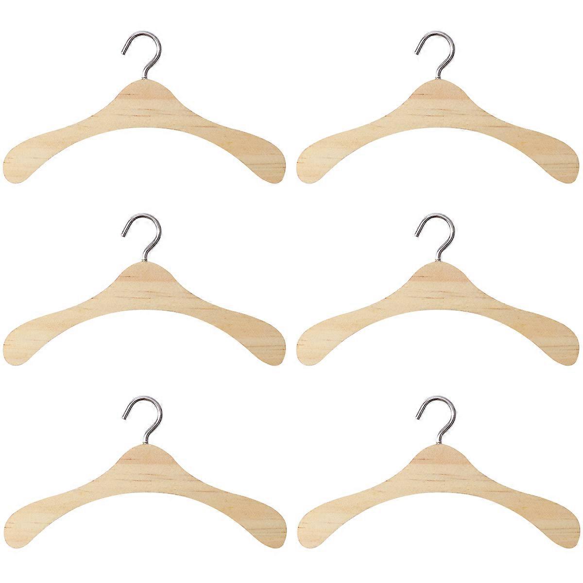 Miniature Clothes Hanger Accessory for BJD Dolls Display Wooden 10Pcs