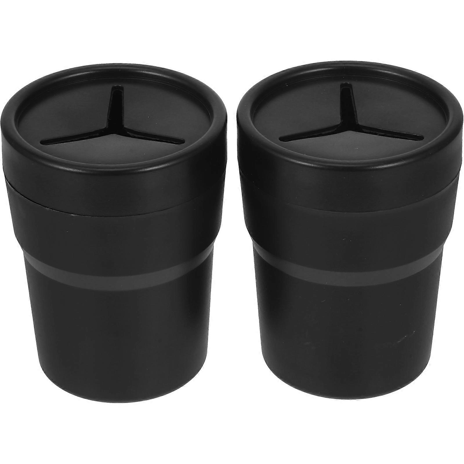 Car Trash Can with Lid – Compact Cup Holder Garbage Bin for Automotive Waste Storage, Multi Functional and Odor Free