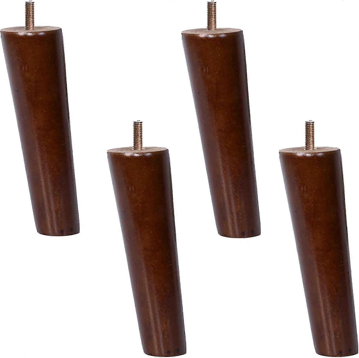 Ξύλινα έπιπλα Legs4 Pack Στερεό ξύλο Έπιπλα Πόδια Spindle M10 Νήμα Ξύλινα έπιπλα Πόδια μέρη Καρυδιά κωνική αντικατάσταση καναπέ τραπέζι καρέκλα πόδια