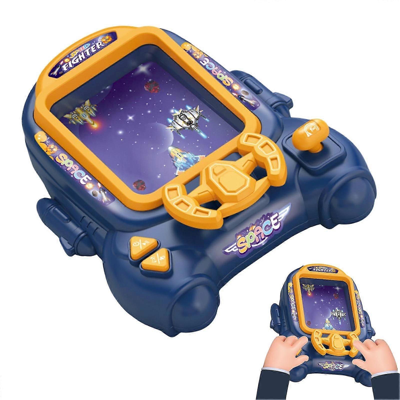 Handheld Fighter Game Console Funny Fighter Aircraft Breakthrough Adventure Game Machine Toy for Boys Girls Exquisite Adventure Game