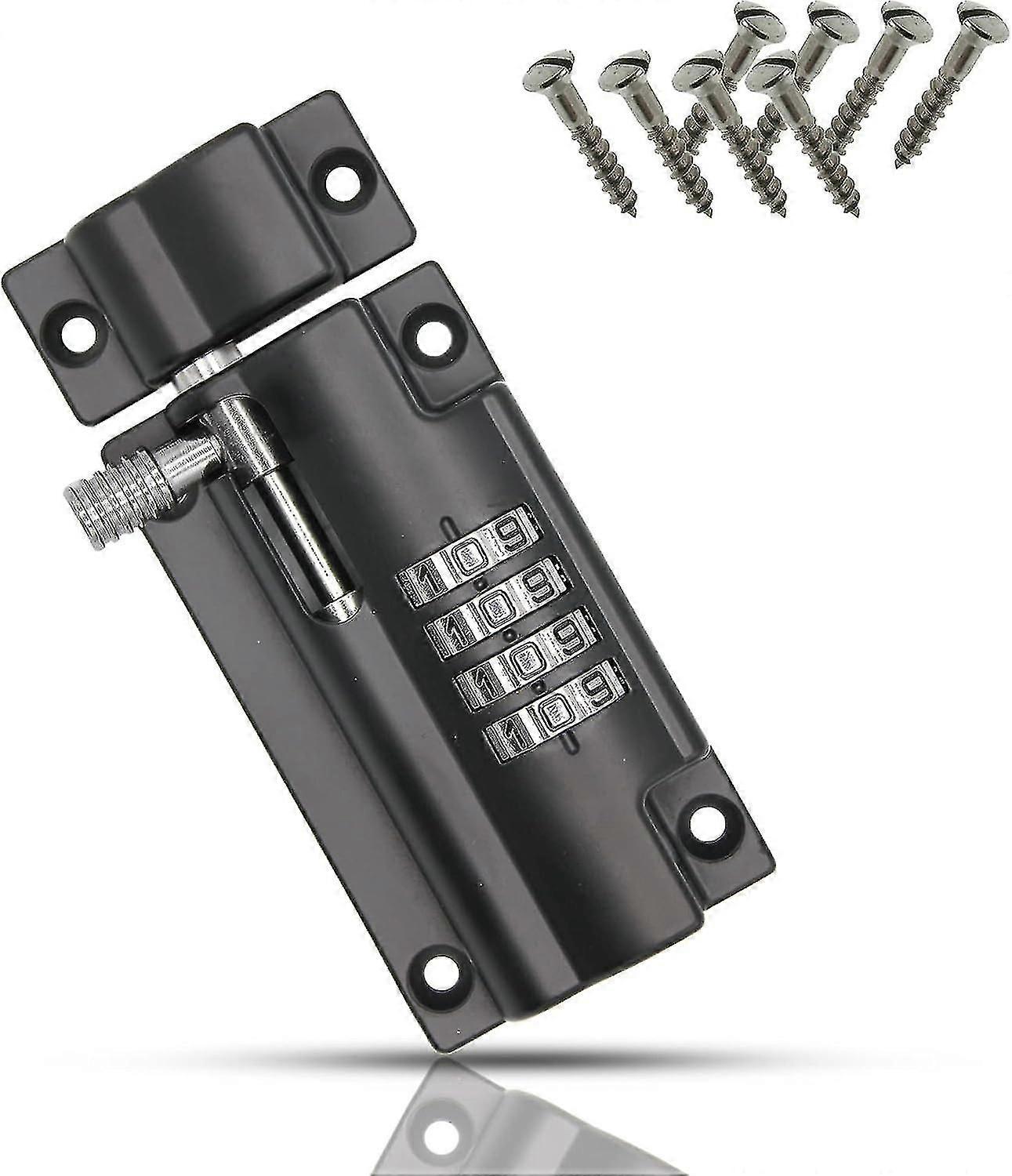 コードラッチロック - 4桁の組み合わせ - 右/左リバーシブルマウント - いたずら防止ファスナー - 黒色