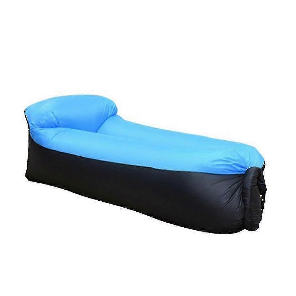 Foldable Portable Inflatable Hammock With Small Bag Air Sofa Waterproof 185 * 70cm Blue